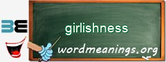 WordMeaning blackboard for girlishness